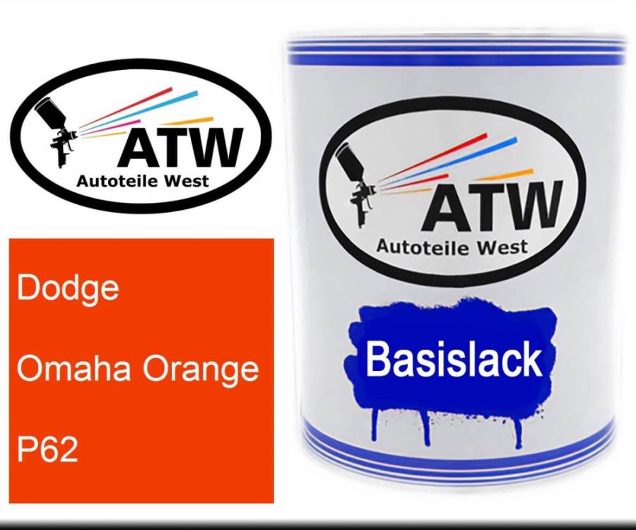 Dodge, Omaha Orange, P62: 1L Lackdose, von ATW Autoteile West.